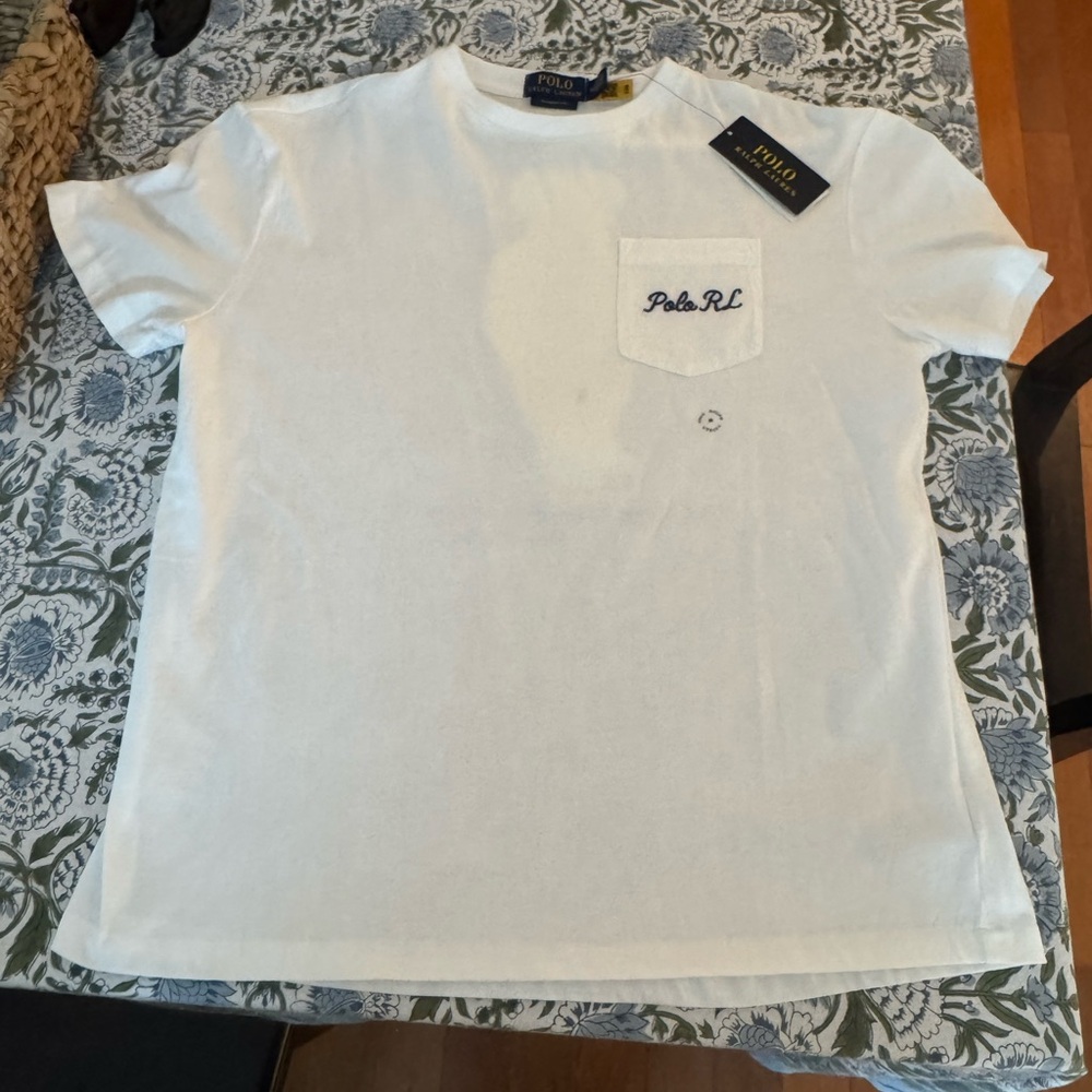 Ralph Lauren White Short Sleeve Polo Tennis Bear Tee